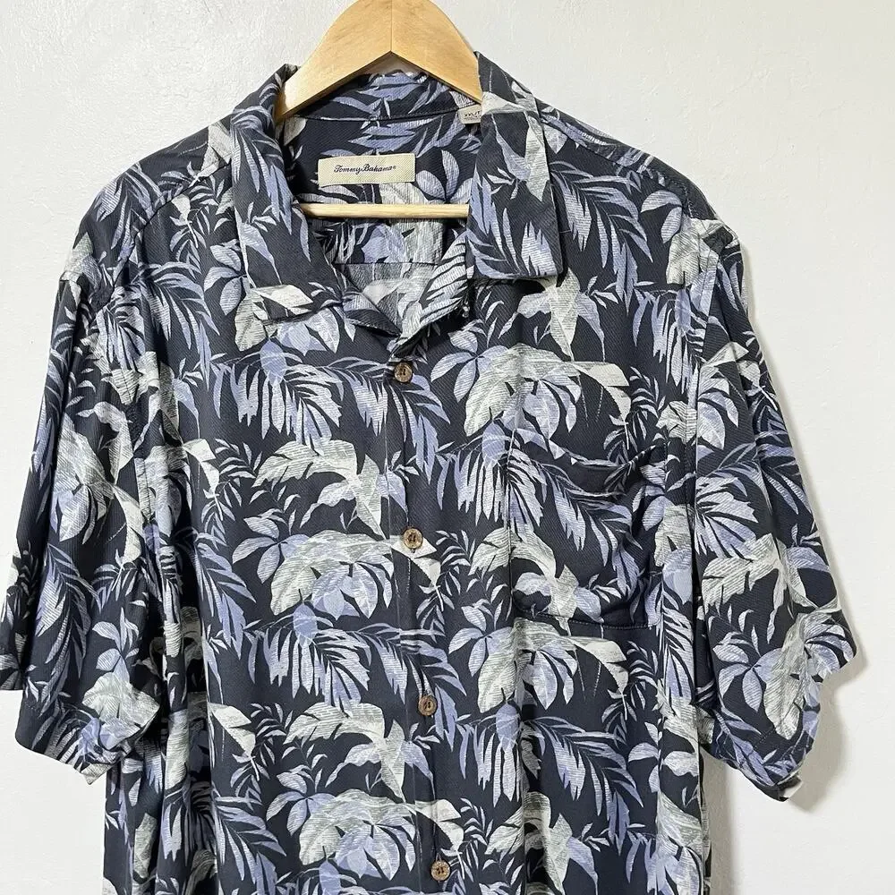 Tommy Bahama Palms Floral Tropical Viscose Shirt Size XXL Vacation Travel Beachy